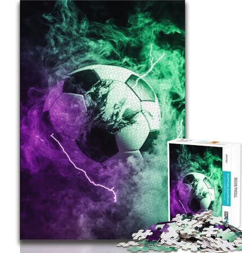 Fußball-Sport-Puzzles für Erwachsene und Teenager, Lernspielzeug, Familienspiele mit passendem Poster und Quizblatt (38x26cm) von AADSAZA