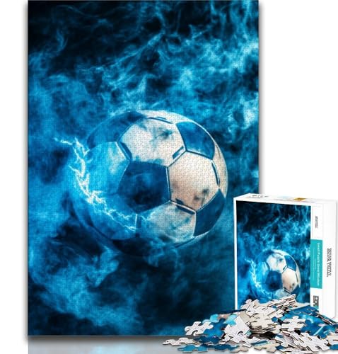 Fußball-Sport-Puzzles für Teenager, Stressabbau, Zeitvertreib zu Hause mit passendem Poster und Quizblatt (38x26cm) von AADSAZA
