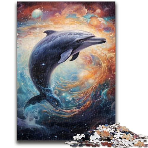 Galaxy Dolphin Puzzle für Teenager, 1000 Teile, anspruchsvolles Spielgeschenk, ganze Familie (38x26cm) von AADSAZA