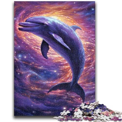 Galaxy Dolphin Puzzles für Teenager, 1000 Puzzles, Spielzeug, Lernspiele, Stressabbau, geeignet als Schreibtischdekoration (38x26cm) von AADSAZA