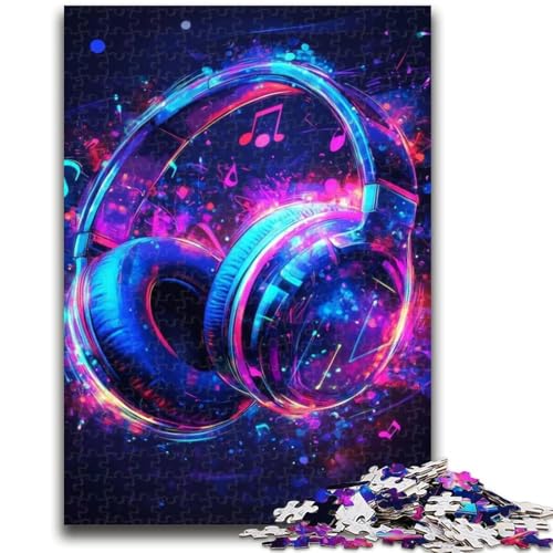 Galaxy-Kopfhörer, 1000-teiliges Puzzle für Erwachsene und Jugendliche, hilft dem Gehirn, süchtig machendes Spielzeug zu trainieren, um Geduld zu fördern, geeignet für Paare (38x26cm) von AADSAZA