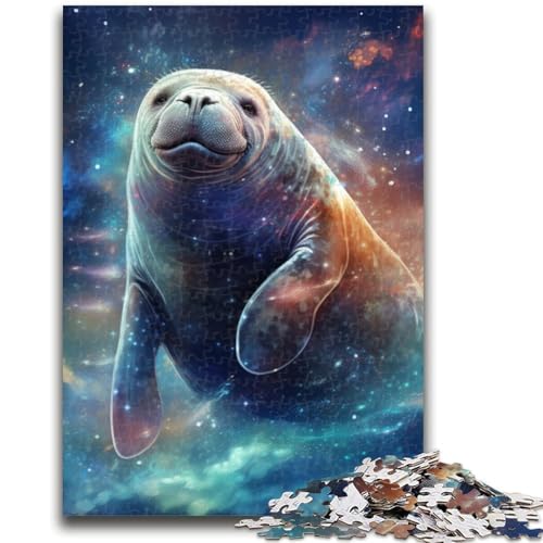 Galaxy Manatee Puzzle 1000 Teile für Teenager, Stressabbau, schwierige Herausforderung, einzigartige Heimdekoration und Geschenke (38x26cm) von AADSAZA