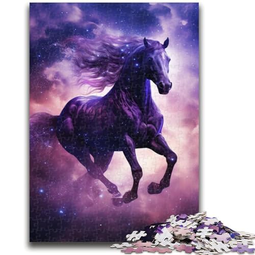 Galaxy Purple Horse Puzzle für Erwachsene, 1000 Teile, anspruchsvolles Spiel und Familienspiel, Wanddekoration, einzigartige Geburtstags (38x26cm) von AADSAZA