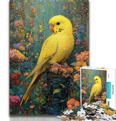 Gelber Papagei, 1000-teiliges Puzzle für Erwachsene und Jugendliche, entspannendes intellektuelles Lernspielzeug, Wichtelgeschenke (38x26cm) von AADSAZA