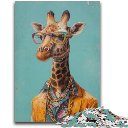 Giraffe 1000-teiliges Puzzle für Erwachsene, Geschenk, Denkspiel, Wanddekoration, einzigartige Geburtstags (50x75cm) von AADSAZA
