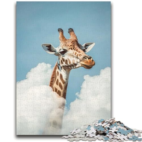 Giraffe in den Wolken-Puzzle, 1000 Teile, für Teenager, Lernspiele, Heimdekoration, Geschenk für die ganze Familie (38x26cm) von AADSAZA