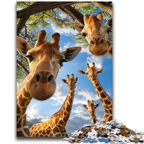 Giraffen-Puzzle für Erwachsene, 1000 Teile, anspruchsvolles Spiel und Familienspiel, ganze Familie (38x26cm) von AADSAZA