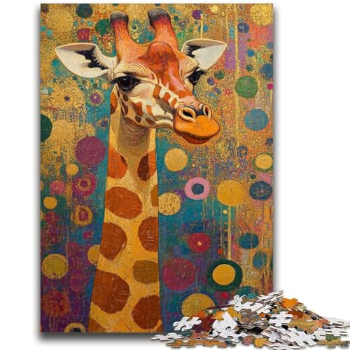 Giraffenkunst-Puzzle für Erwachsene, 1000 Teile, hilft dem Gehirn, süchtig machendes Spielzeug zu trainieren, um die Geduld der Eltern-Kind-Interaktion zu fördern (38x26cm) von AADSAZA