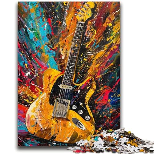 Gitarren-Ölgemälde, 1000-teiliges Puzzle für Erwachsene und Jugendliche, Spielzeug, Lernspiele, stressabbauende Wanddekoration (50x75cm) von AADSAZA