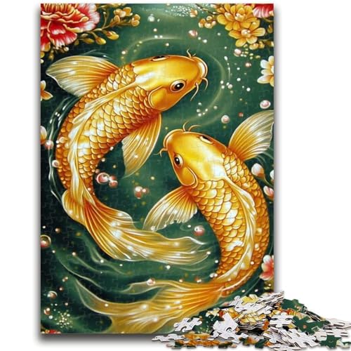 Golden Koi Puzzles für Erwachsene und Teenager, Puzzle, Spielzeug, Lernspiele, Stressabbau, tolle Geschenke und Spielzeuge (38x26cm) von AADSAZA