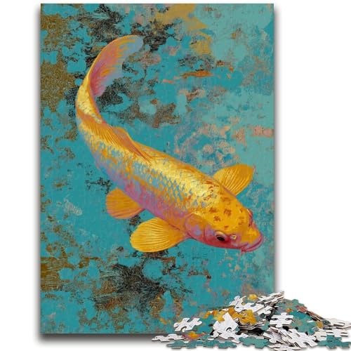 Golden Koi Puzzles für Teenager, 1000 Teile Puzzle, Denkspiel, Wanddekoration, einzigartige Geburtstags (38x26cm) von AADSAZA
