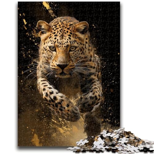 Golden Leopard Puzzles für Teenager, 1000 Teile Puzzle, hilft dem Gehirn beim Trainieren, süchtig machendes Spielzeug, um Geduld zu fördern, EIN Kunstwerk (50x75cm) von AADSAZA