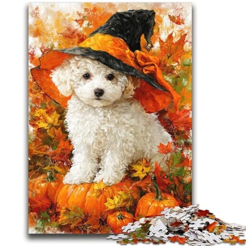 Golden Retriever Halloween-Puzzle für Teenager, 2000-teiliges Puzzle, Dekomprimierendes intellektuelles Lernspielzeug, Wichtelgeschenke (70x100cm) von AADSAZA