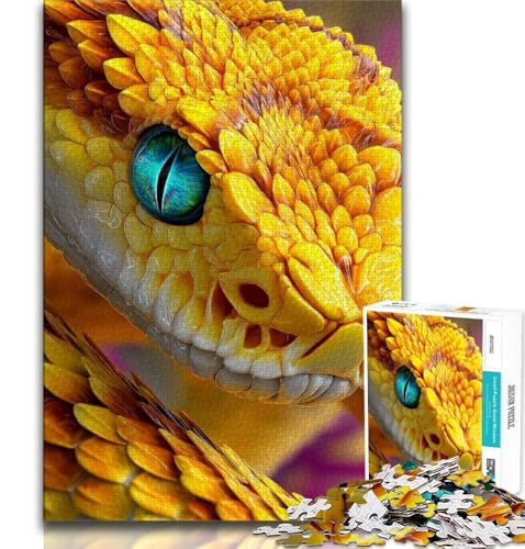 Golden Snake Puzzles für Teenager, 1000 Puzzles, für Lernspiele, Herausforderungsspielzeug, einzigartige Heimdekoration und Geschenke (75x50cm) von AADSAZA