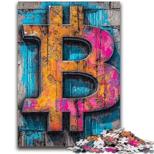 Graffiti-Bitcoin-Puzzle mit 1000 Teilen für Teenager, Geschenke, Quizspiel, Wanddekoration, einzigartige Geburtstags (38x26cm) von AADSAZA