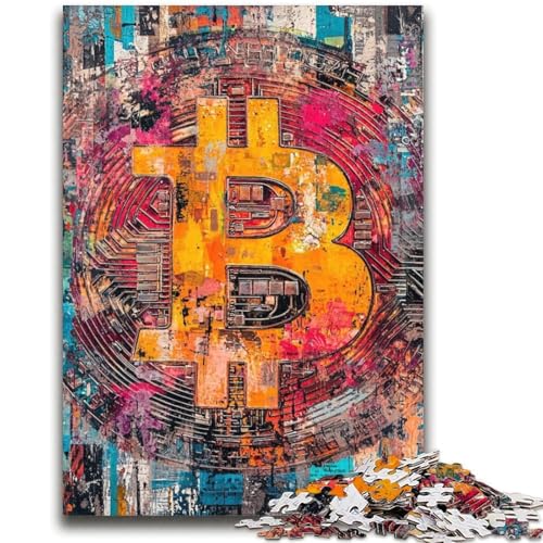 Graffiti-Bitcoin-Puzzles für Erwachsene und Teenager, Puzzle, hilft dem Gehirn, süchtig machendes Spielzeug zu trainieren, um Geduld zu fördern, geeignet für Paare (70x100cm) von AADSAZA