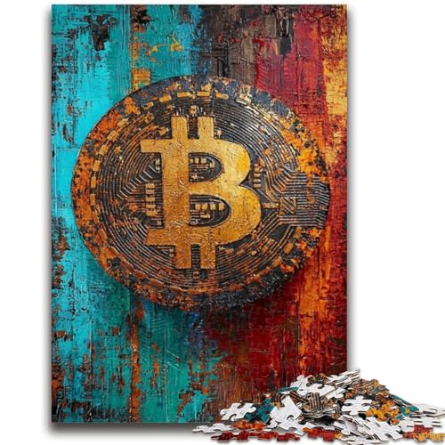 Graffiti-Bitcoin-Puzzles für Teenager, 1000-teiliges Puzzle, lustige Spiele, jedes Teil ist einzigartig – anspruchsvolles Familienspiel (38x26cm) von AADSAZA