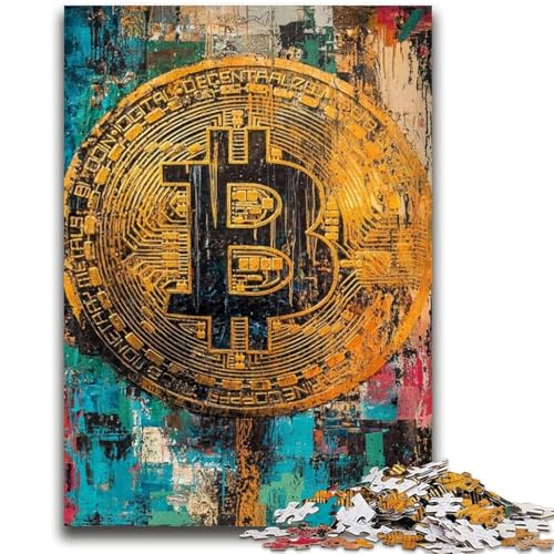 Graffiti-Bitcoin-Puzzles für Teenager, 1000-teiliges Puzzle, lustige Spiele, jedes Teil ist einzigartig – anspruchsvolles Familienspiel (38x26cm) von AADSAZA