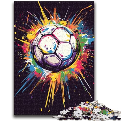 Graffiti-Fußball-Puzzle mit 1000 Teilen für Erwachsene und Jugendliche, Denkspiel, Wanddekoration, einzigartige Geburtstags (38x26cm) von AADSAZA