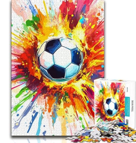 Graffiti-Fußball-Puzzles für Teenager, 1000 Puzzles, anspruchsvolles Spiel und Familienspiel, Wanddekoration, einzigartige Geburtstags (75x50cm) von AADSAZA
