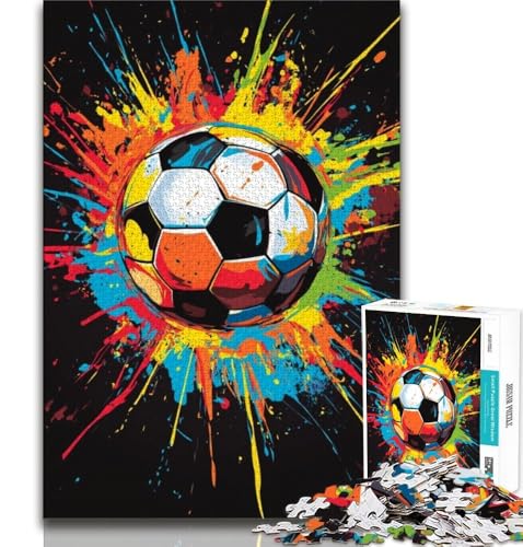 Graffiti-Fußball-Puzzles für Teenager, 1000 Puzzles, für Lernspiele, Herausforderungsspielzeug, einzigartige Heimdekoration und Geschenke (75x50cm) von AADSAZA