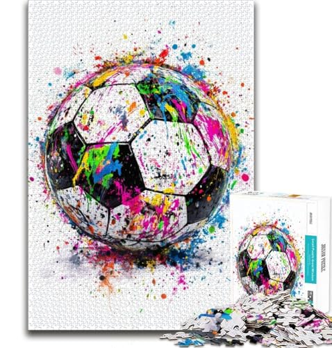 Graffiti-Fußball-Puzzles für Teenager, helfen dem Gehirn, süchtig machendes Spielzeug zu trainieren und Geduld zu fördern, Wanddekoration (75x50cm) von AADSAZA