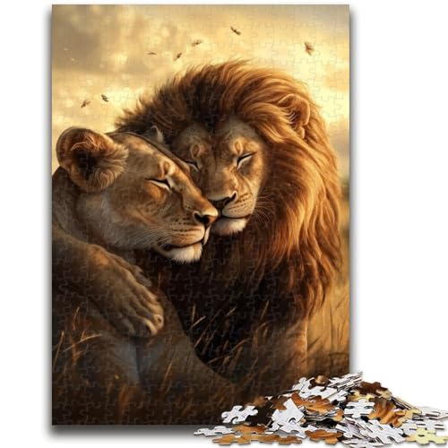Grasland-Löwe, 1000-teiliges Puzzle für Erwachsene und Jugendliche, anspruchsvolles Spiel und Familienspiel, ganze Familie (38x26cm) von AADSAZA