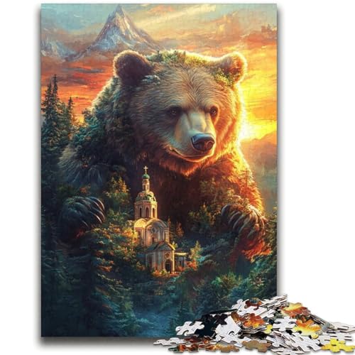 Graubrauner Bär, Puzzle für Erwachsene und Teenager, Puzzle, Spielzeug, Lernspiele, Stressabbau, tolle Geschenke und Spielzeuge (70x100cm) von AADSAZA