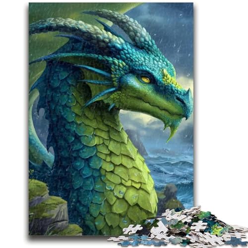 Green Dragon Puzzle 1000 Teile für Teenager-Geschenke, Spielzeug, Lernspiele, Stressabbau, tolle Geschenke und Spielzeuge (38x26cm) von AADSAZA