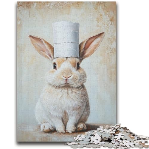 Häschen spielt mit Toilettenpapier, Puzzle für Teenager, 1000 Teile, dekomprimierendes intellektuelles Lernspielzeug, tolle Geschenke und Spielzeuge (50x75cm) von AADSAZA