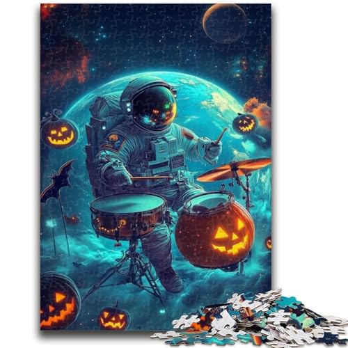 Halloween-Astronauten-Puzzles für Erwachsene und Teenager, Puzzle, Spielzeug, Lernspiele, Stressabbau, tolle Geschenke und Spielzeuge (38x26cm) von AADSAZA