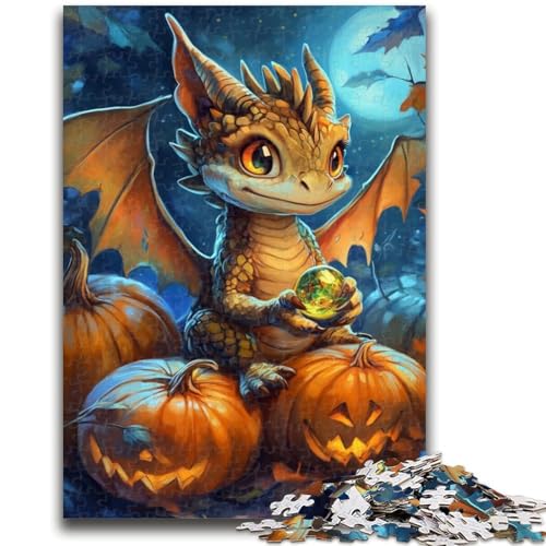 Halloween-Drache, 1000-teiliges Puzzle für Erwachsene, Geschenke, Lernspiele, Heimdekoration, Künstlersammlung, bildende Kunst (38x26cm) von AADSAZA