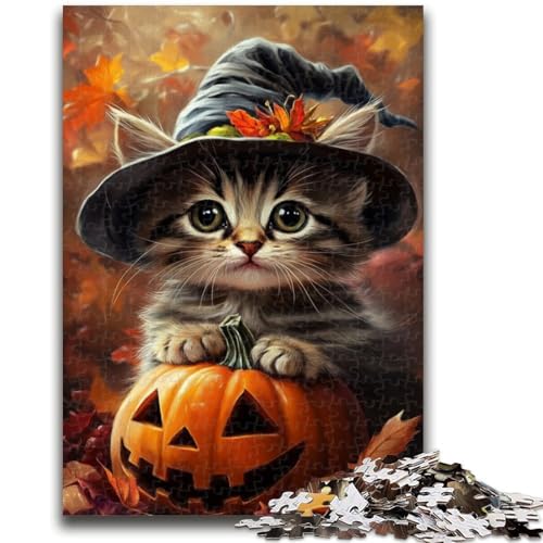 Halloween-Kätzchen-Puzzle für Erwachsene, 1000 Teile, Staycation, Zeit totschlagen, jedes Teil ist einzigartig – anspruchsvolles Familienspiel (50x75cm) von AADSAZA