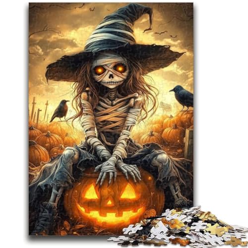Halloween-Mädchen-Skelett, 1000-teiliges Puzzle für Teenager, Lernspiele, Heimdekoration, Künstlersammlung, bildende Kunst (38x26cm) von AADSAZA
