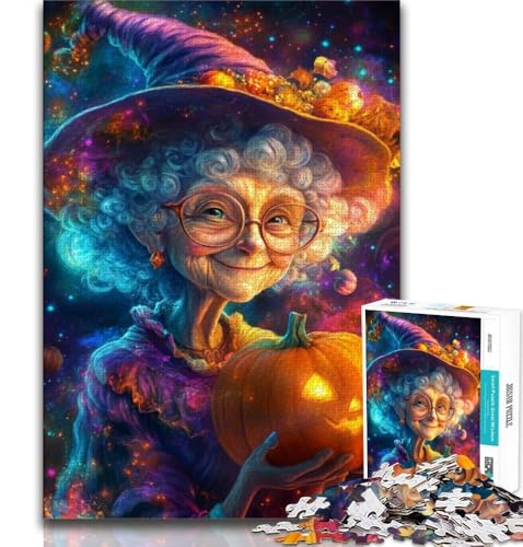 Halloween-Puzzle für Oma, 1000 Teile, als Geschenk für Teenager, Lernspiele, Heimdekoration, als Geschenk für die ganze Familie (38x26cm) von AADSAZA