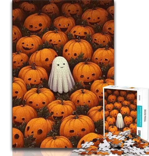 Halloween-Puzzle mit Kürbisseele, 1000 Teile, für Teenager, Familienspiel zum Stressabbau, schwierige Herausforderung, Geschenke für Freunde und Familie (38x26cm) von AADSAZA