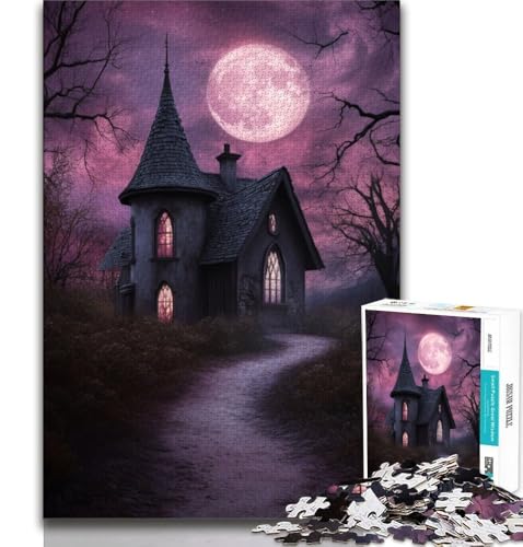 Halloween-Schloss, 1000-teiliges Puzzle für Teenager, dekomprimierendes intellektuelles Lernspielzeug, tolle Geschenke und Spielzeuge (75x50cm) von AADSAZA