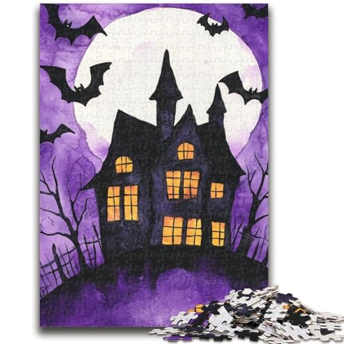 Halloween-Schloss-Puzzle 1000 Teile für Erwachsene, Geschenke für Lernspiele, Herausforderungsspielzeug, einzigartige Heimdekoration und Geschenke (50x75cm) von AADSAZA