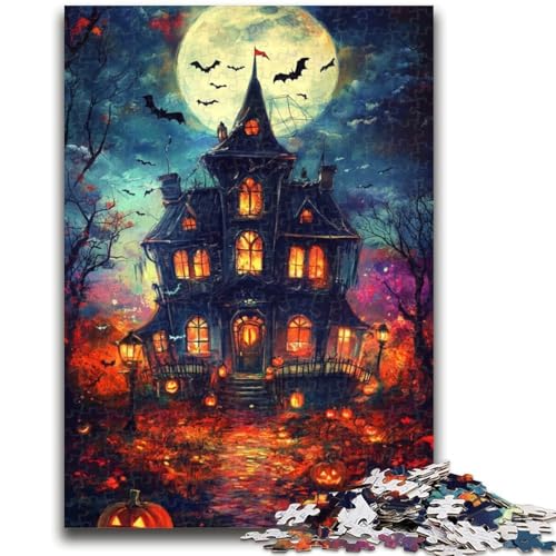 Halloween-Schloss-Puzzle 1000 Teile für Erwachsene und Jugendliche, Lernspielzeug, ganze Familie (50x75cm) von AADSAZA