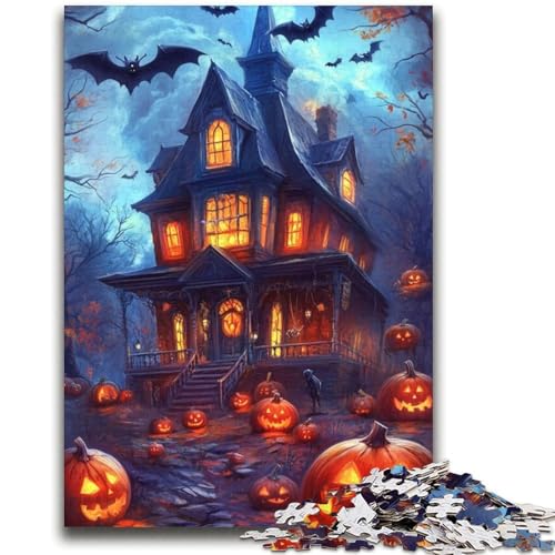 Halloween-Schloss-Puzzle für Erwachsene, 2000 Teile, anspruchsvolles Spiel und Familienspiel, ganze Familie (70x100cm) von AADSAZA
