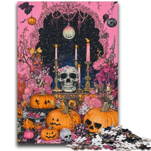 Halloween-Skelett-Puzzles für Teenager, dekomprimierendes intellektuelles Lernspielzeug, geeignet als Schreibtischdekoration (50x75cm) von AADSAZA