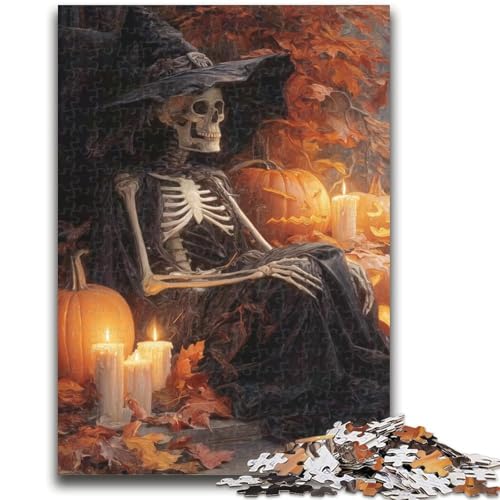 Halloween- und Skelett-Puzzle 1000 Teile für Erwachsene und Jugendliche, hilft dem Gehirn, süchtig machendes Spielzeug zu trainieren, um Geduld und Eltern-Kind-Interaktion zu fördern (50x75cm) von AADSAZA
