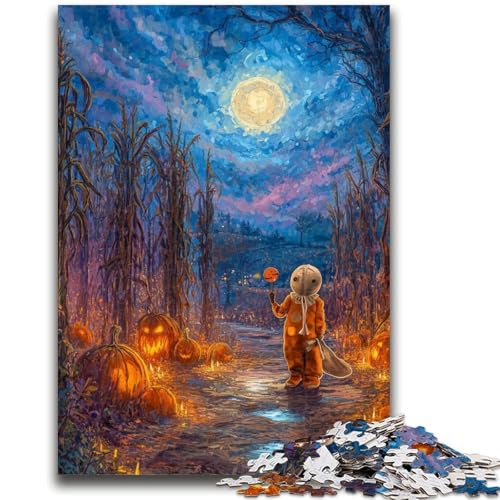 Halloween unter dem Nachthimmel, Puzzle für Erwachsene, 1000 Teile, schwierig, hilft dem Gehirn, süchtig machendes Spielzeug zur Förderung der Geduld, tolles Geschenk (38x26cm) von AADSAZA