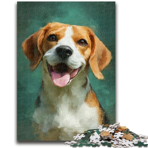 Happy Beagle 1000-teiliges Puzzle für Erwachsene und Jugendliche, hilft dem Gehirn, süchtig machendes Spielzeug zu trainieren, um Geduld zu fördern, geeignet für Paare (38x26cm) von AADSAZA