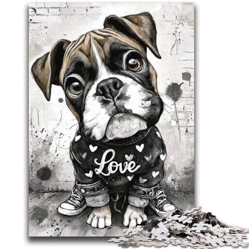 Happy Boxer Puppy 2000-teiliges Puzzle für Jugendliche und Erwachsene, anspruchsvolles Spielgeschenk, ganze Familie (70x100cm) von AADSAZA