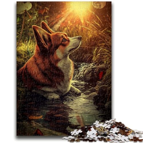 Happy Corgi Puzzle 1000 Teile für Erwachsene und Jugendliche, Spielzeug, Lernspiele, Stressabbau, tolle Geschenke und Spielzeuge (50x75cm) von AADSAZA