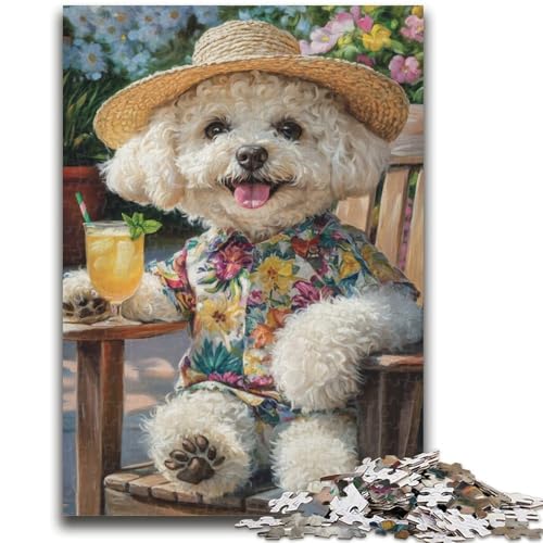 Happy Dog Puzzle 1000 Teile für Teenager-Geschenke, Quizspiel, Wanddekoration, einzigartige Geburtstags (50x75cm) von AADSAZA