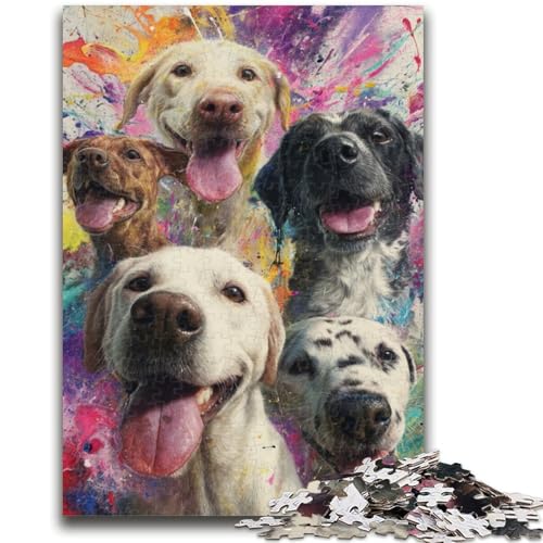 Happy Dog Puzzles für Erwachsene und Teenager, Puzzle, Spielzeug, Lernspiele, Stressabbau, Wunschliste mit Weihnachtsmann (50x75cm) von AADSAZA