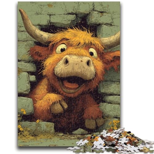 Happy Highlands Kuh-Puzzles für Teenager, 1000 Puzzles, Spielzeug, Lernspiele, Stressabbau, geeignet als Schreibtischdekoration (38x26cm) von AADSAZA