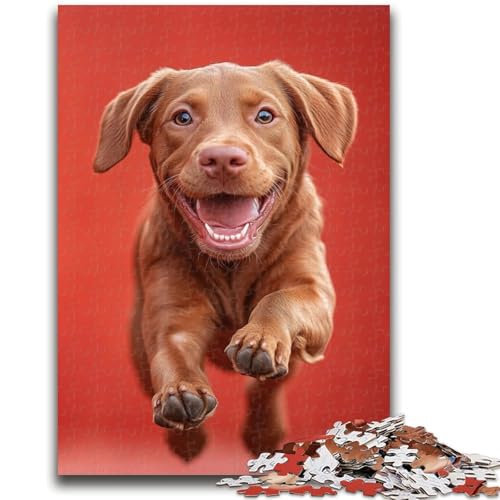 Happy Labrador Puzzle für Erwachsene, 1000 Teile, Staycation-Zeitvertreib mit vollständig ineinandergreifenden, zufällig geformten Teilen (50x75cm) von AADSAZA
